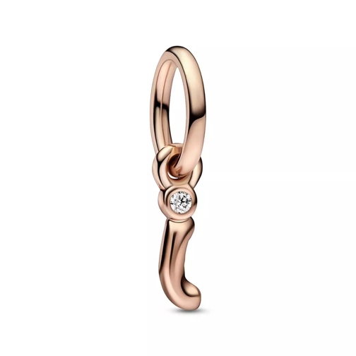 Pandora Letter i 14k rose gold-plated dangle with clear cubic zirconia Anhänger