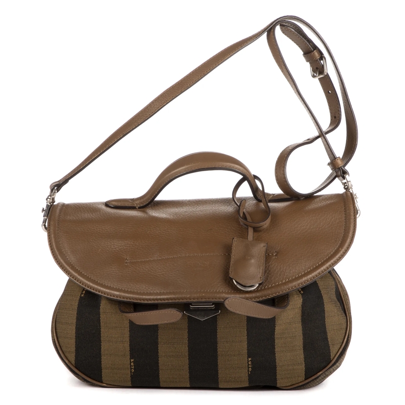 Fendi Crossbody Bag Flap Messenger Top Handle braun