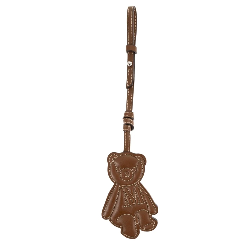 Max Mara  Mxalacca - Leather Keyring With Bear Charm Brown