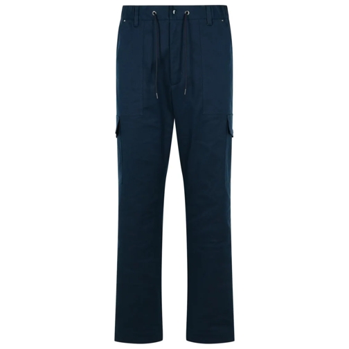 Moncler Cargo Navy Cotton Pants Blue Jeans