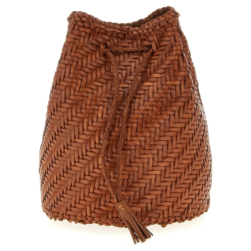DRAGON DIFFUSION Sac reporter Pompom Double Jump' Bucket Bag Brown