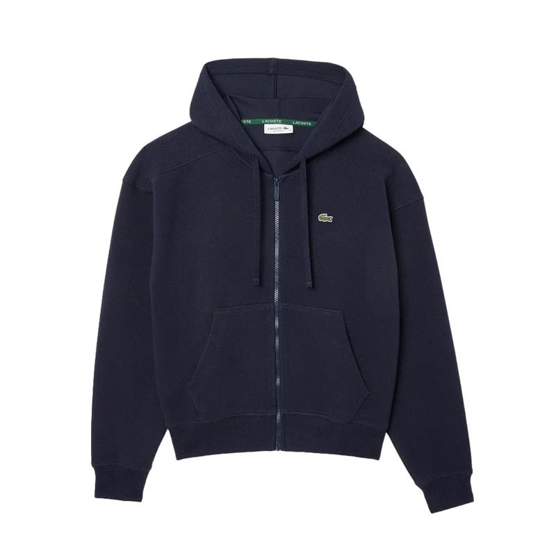 Lacoste  Hooded Sweatshirt In Double-Sided Piqué Fabric Black