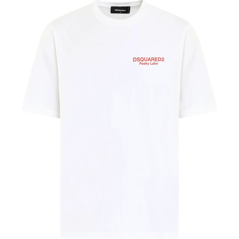 Dsquared2 T-Shirt Heren Peaky Lake T-Shirt Wit weiß