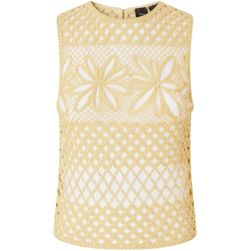 Pinko T-shirts Top Giallo Canna Dindia mehrfarbig