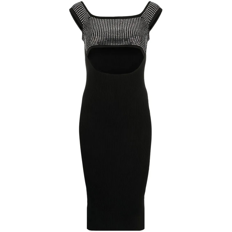 Giuseppe Di Morabito Midi-jurk Refined Minimalist Dress With Elegant Silhouette Black