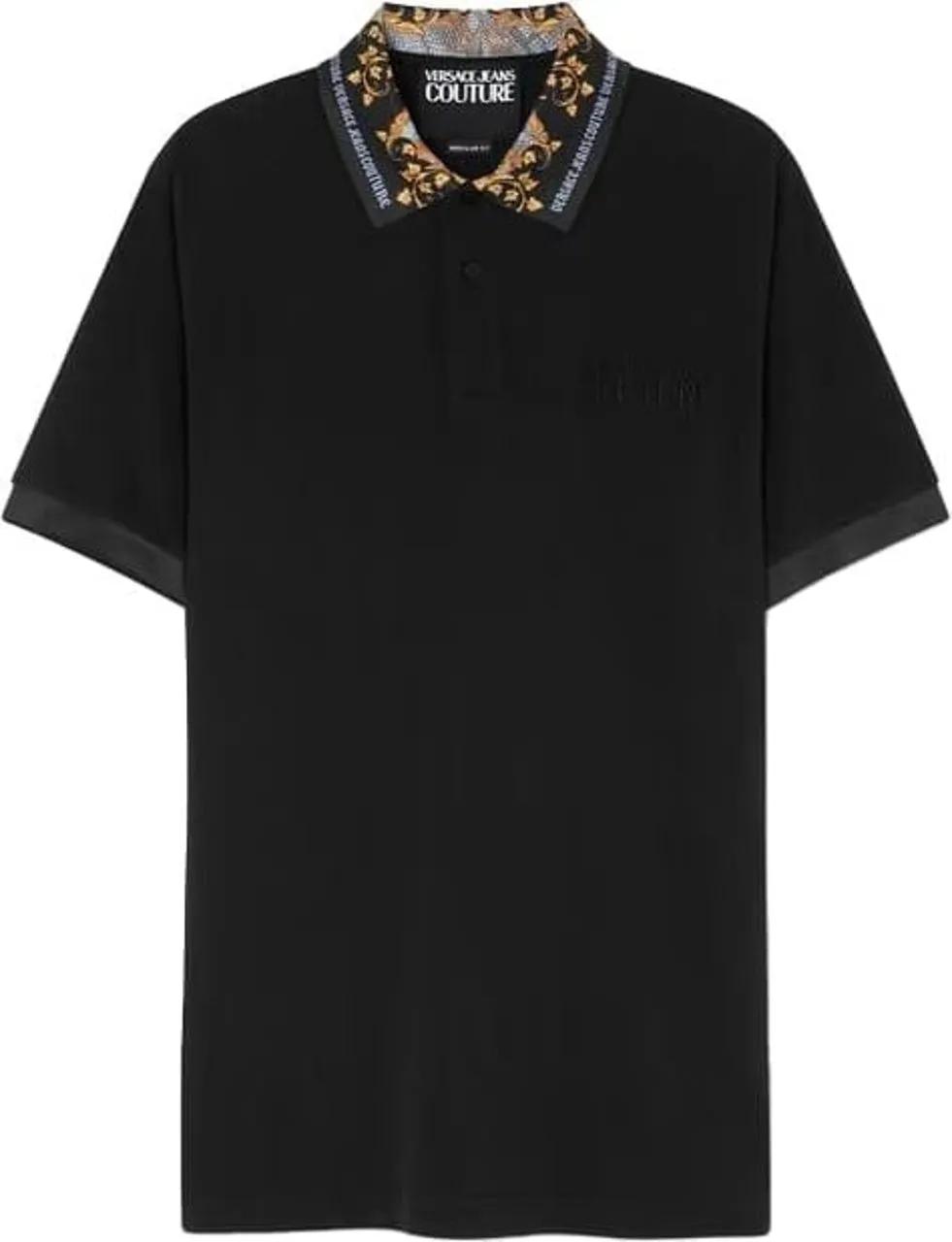 Thumbnail - Versace Jeans Couture - Polo Lizard Regular Fit Black Baroq - Größe S - schwarz