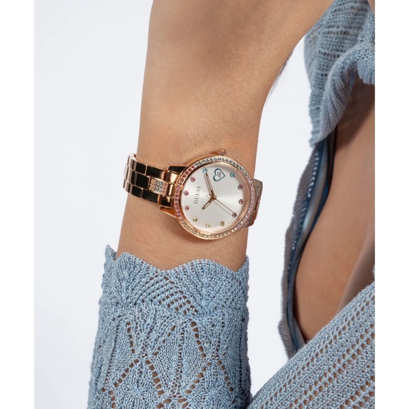 Guess Quarzuhr Tages-/Datumsuhr Gd Three Of Hearts rosa(Image 6)