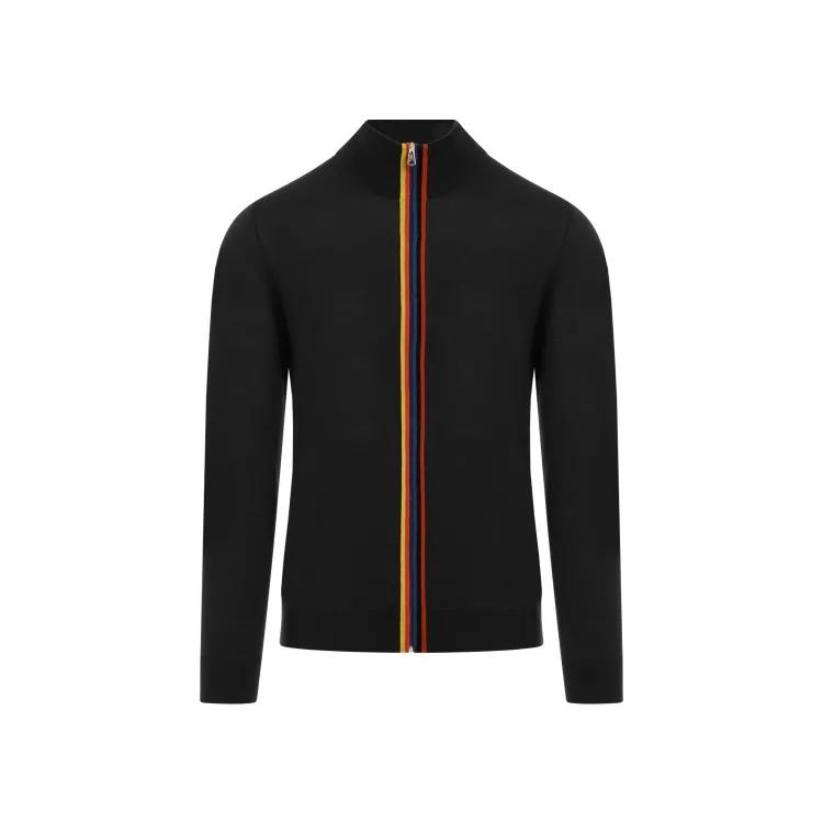 Paul Smith - Anthracite Wool Zip Cardigan - Größe L - black