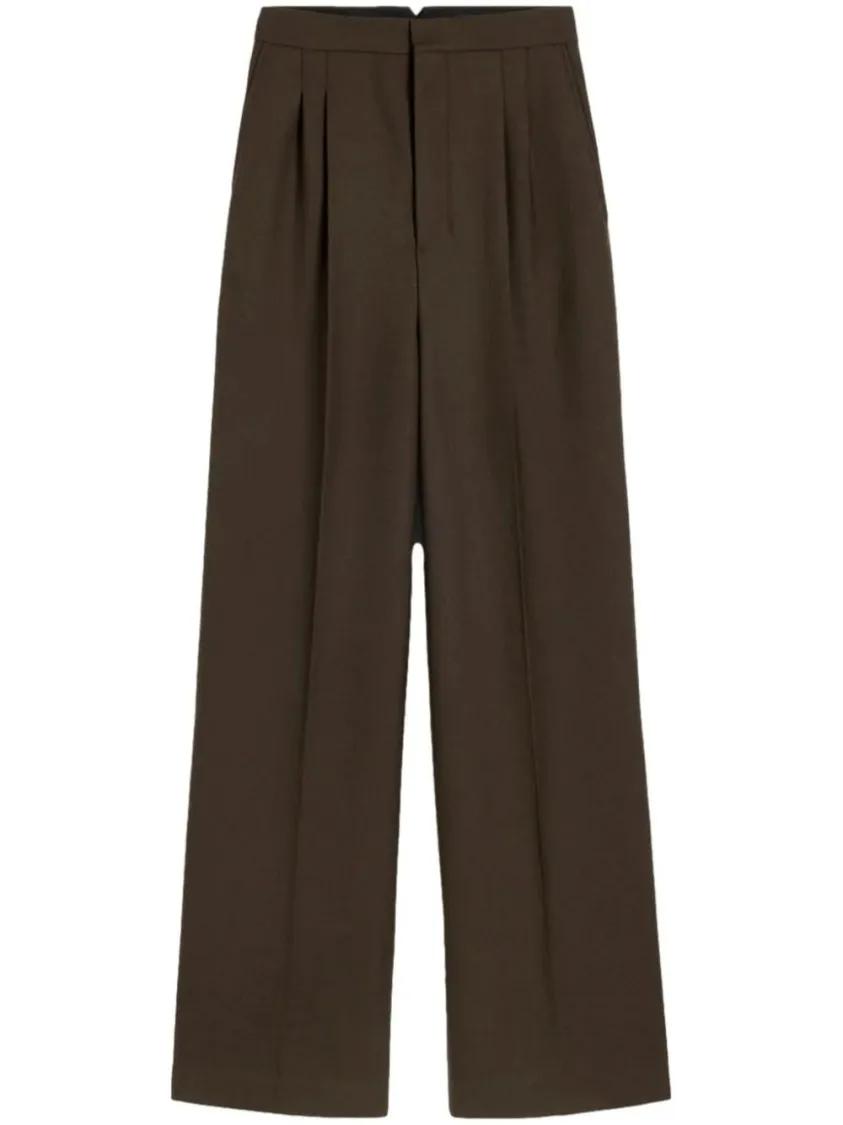 AMI Paris - Wide-Leg Wool Trousers - Größe 40 - braun