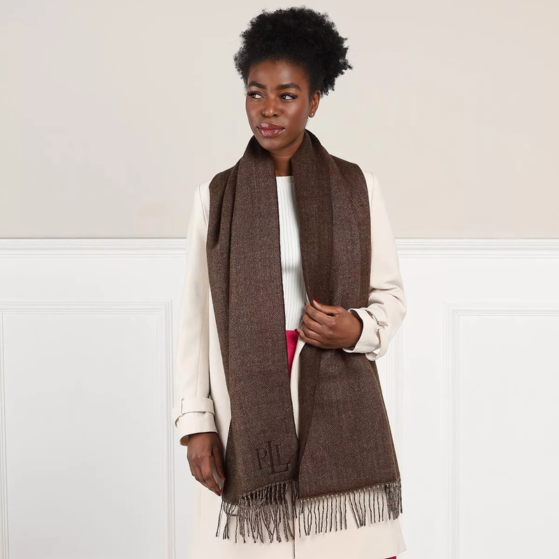 Lauren Ralph Lauren Wollschal Rvrsbl Scarf Circuit Brown(Image 2)