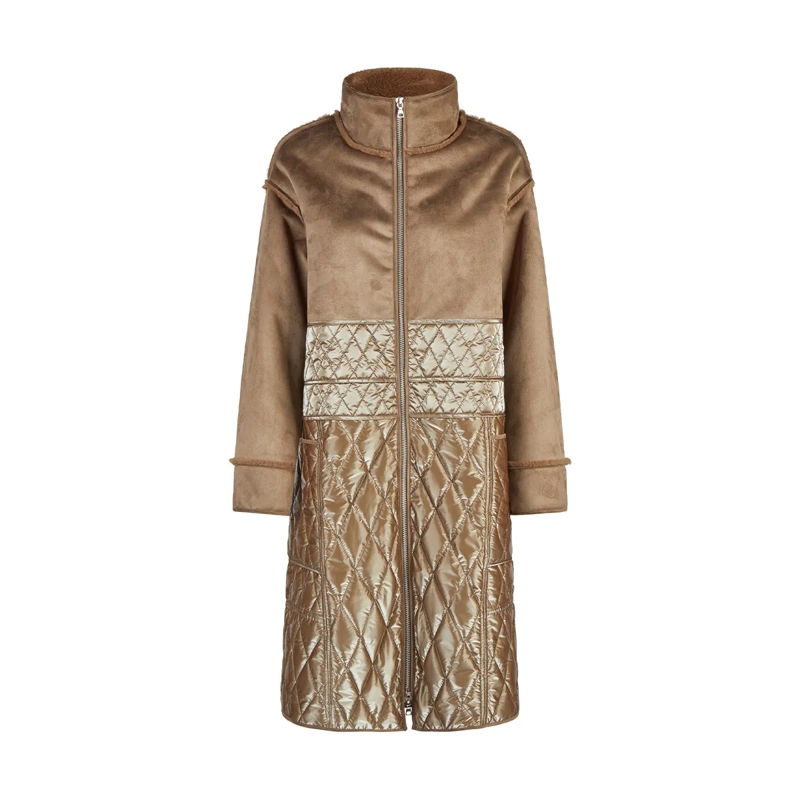 Marc Aurel Wintermantel Mantel- überschnittener Arm- aufgesteppte Tasch beige
