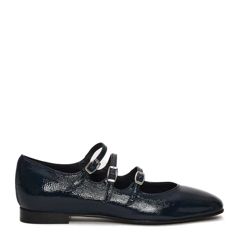 Carel Paris Balletschoenen Mary Jane Vernice Blue Tacco 20 Mm Black