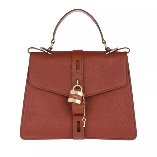 Chloé Aby Shoulder Bag Large Leather Sepia Brown Satchel