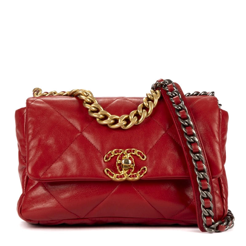 Chanel Crossbody Bag Classic 19 Flap rot
