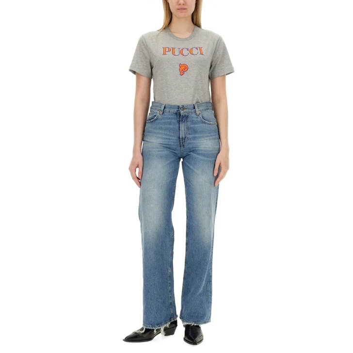 Tシャツ・カットソー Pucci Grey Logo T-Shirt With Classic Crew Neckline Pucci Grey Logo T-Shirt With Classic Crew Neckline Grey | T