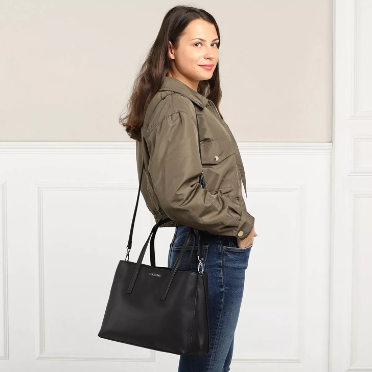 Calvin klein leather hot sale tote bag