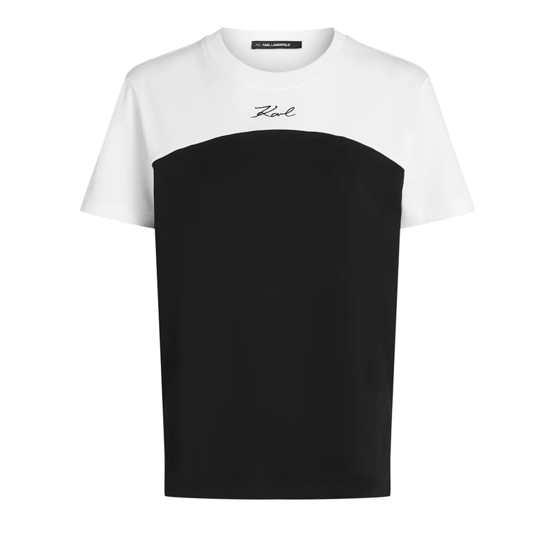Karl Lagerfeld T-Shirt Signature Einfarbiges T-Shirt T-shirt weiss