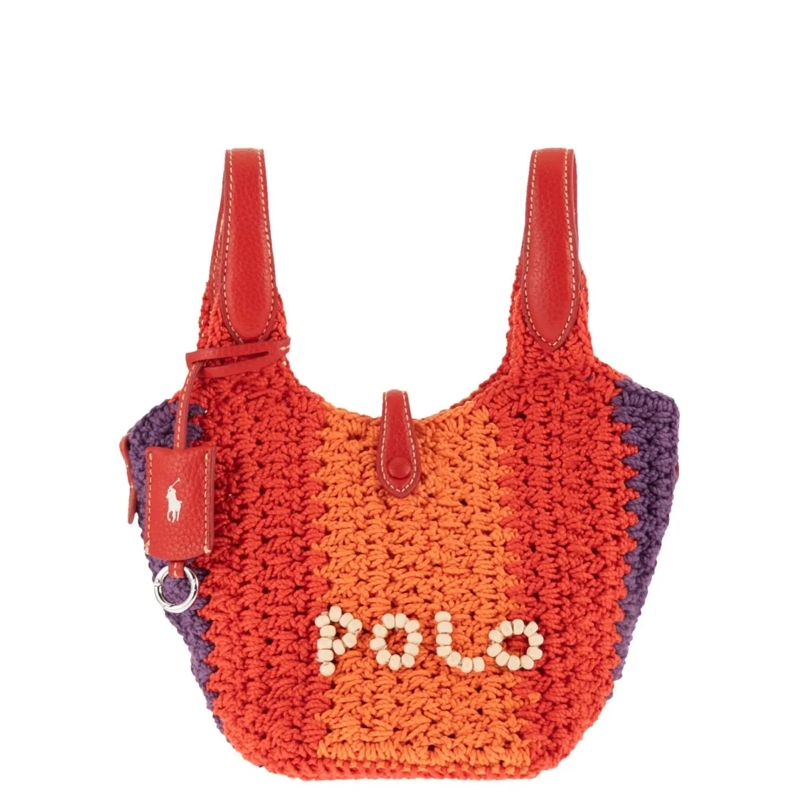 Polo Ralph Lauren Tote Small Crocheted Polo Play Tote Bag Red