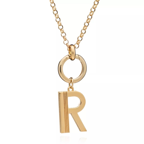 Rachel Jackson London Oversized Alphabet R Pendant Necklace Yellow Gold Långt halsband