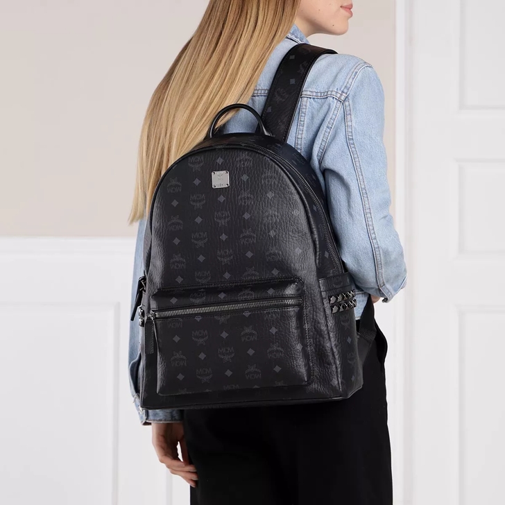 All black mcm backpack on sale