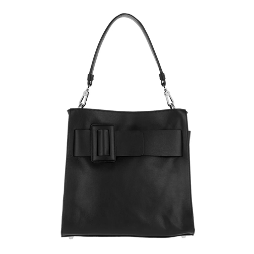 Abro Suede Handle Bag Black/Nickel Rymlig shoppingväska