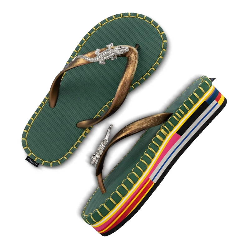 UZURII Flip Flops flip flop Crocodile Colorful Army dunkel-grün(Image 15)