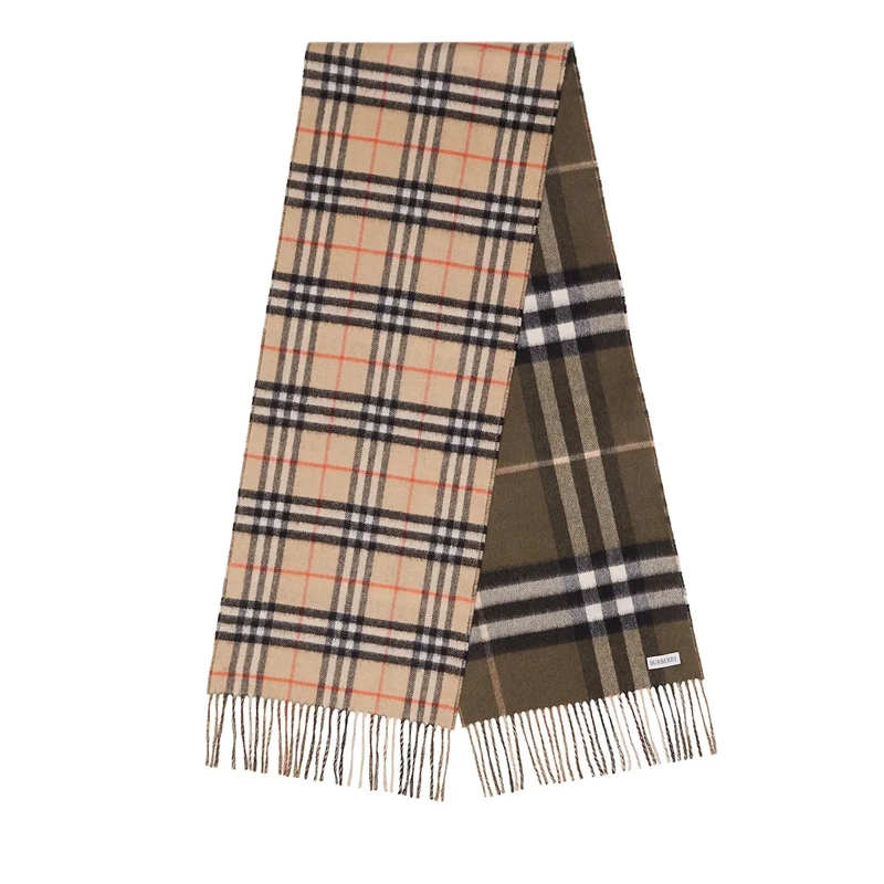 Burberry Kaschmirschal Reversible Check Cashmere Scarf Beige