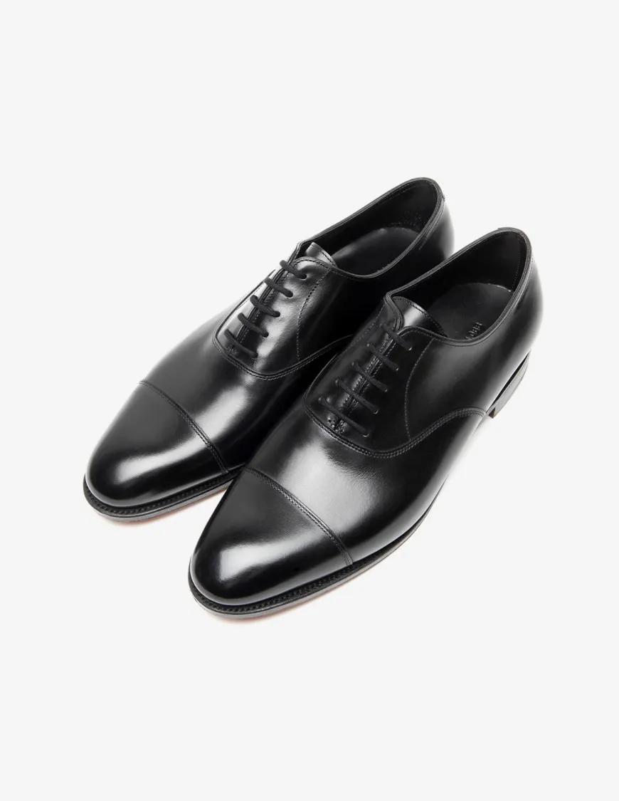 Thumbnail - Hand-Sewn Black Calf Leather Oxford Shoes - Gr. 7_5 - in Schwarz