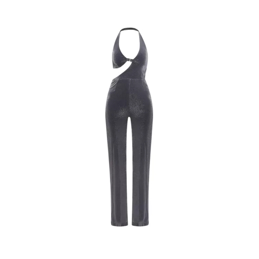 Rotate Jersey Jumpsuit With Metallic Effect Grey Combinaisons
