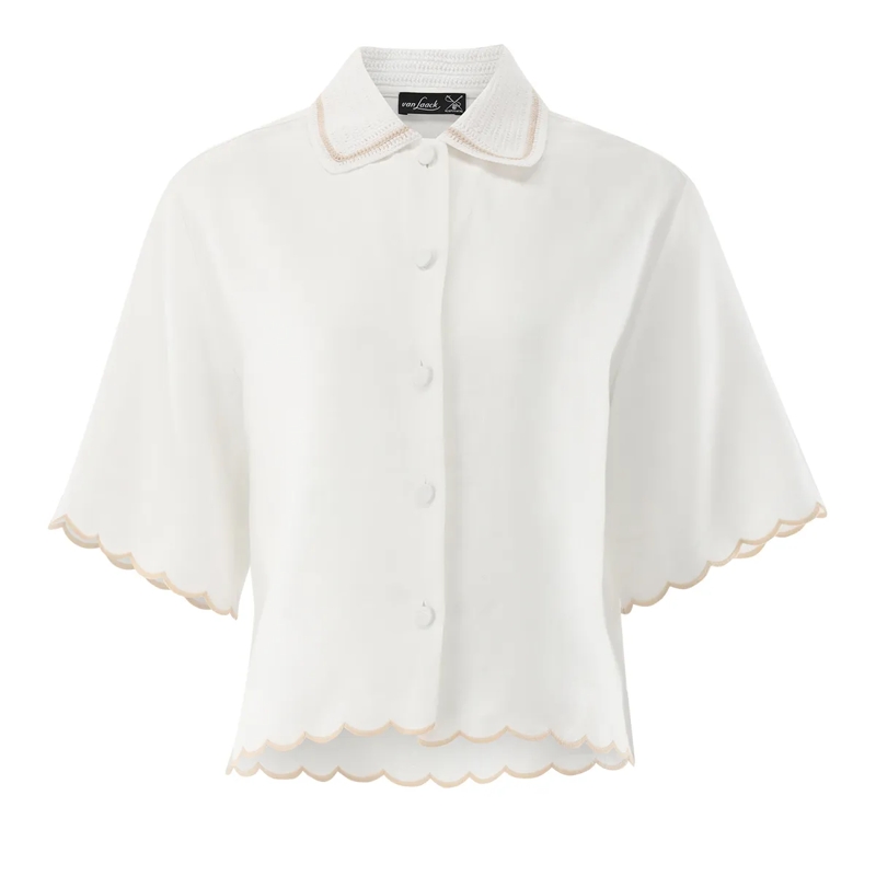 VAN LAACK Bluse Bluse Modern Fit Uni beige