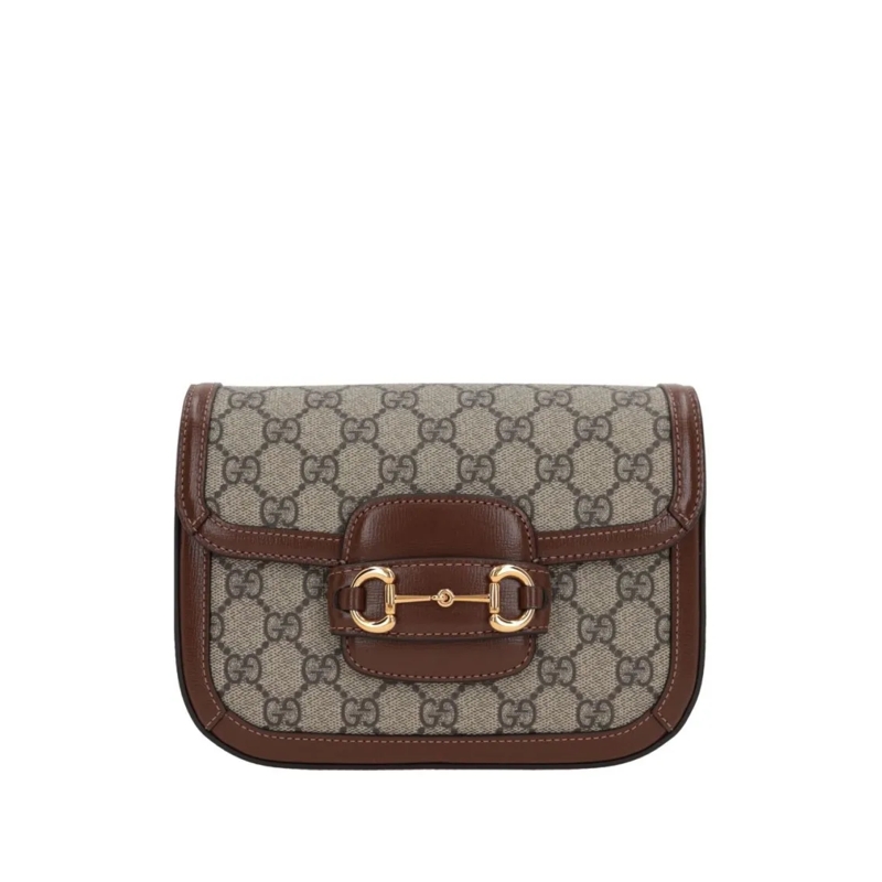 Gucci Schultertasche Beige Canvas Shoulder Bag Brown