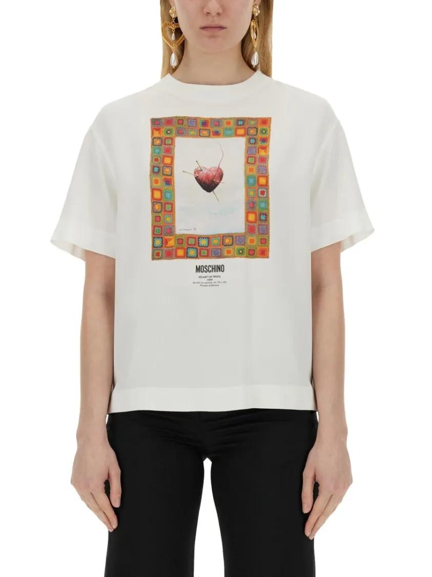 Thumbnail - Moschino - "Heart" T-Shirt - Größe 40 - schwarz