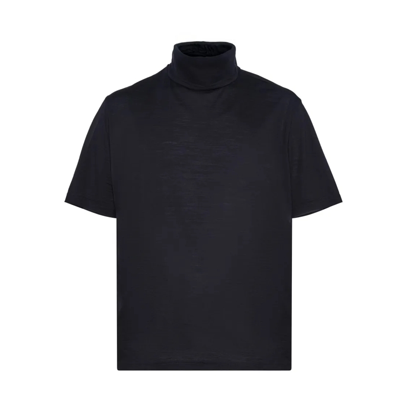 Low Brand Pullover Relaxed Fit Half Turtleneck Sweater In Deep Blue Black