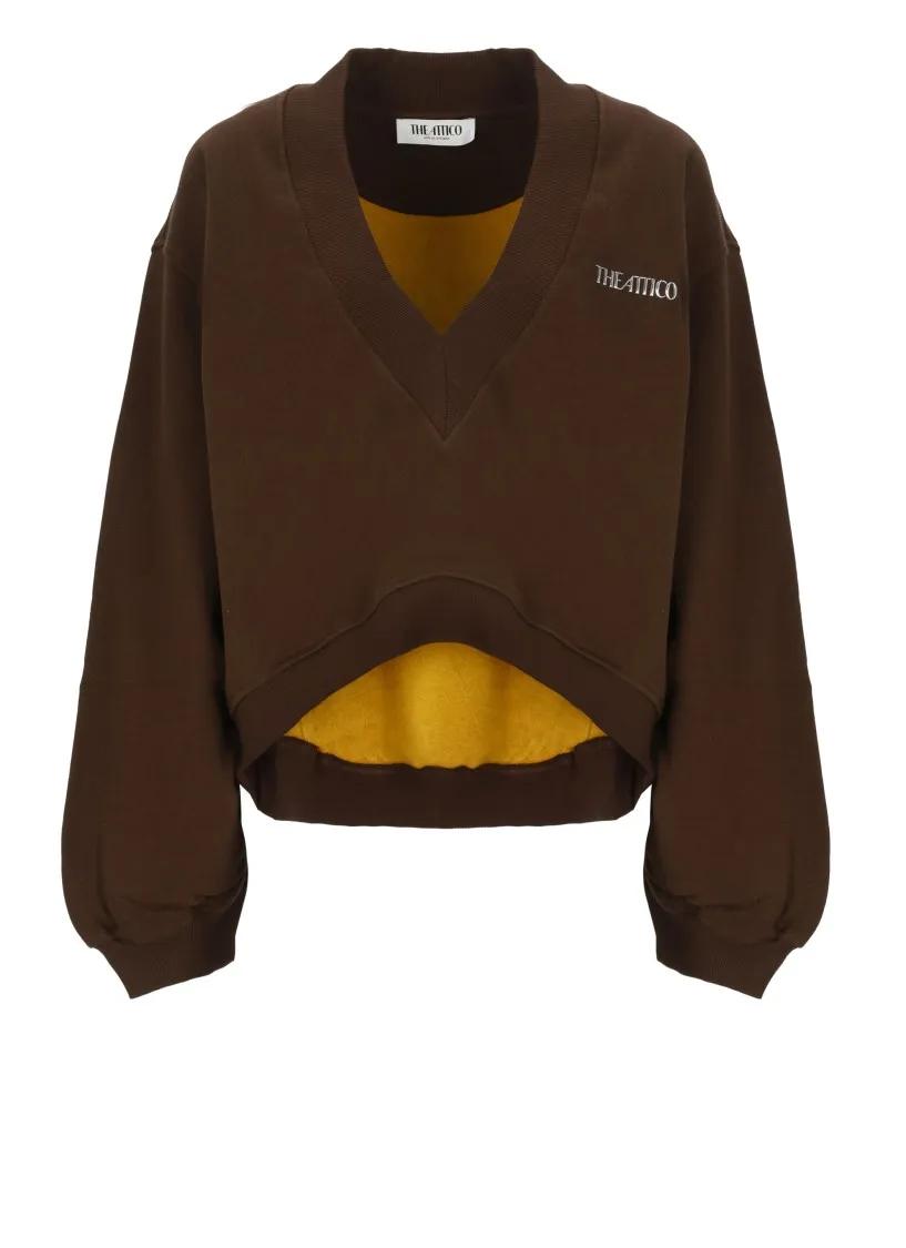その他 THE ATTICO Brown cotton sweatshirt The Attico Brown Cotton Sweatshirt Black