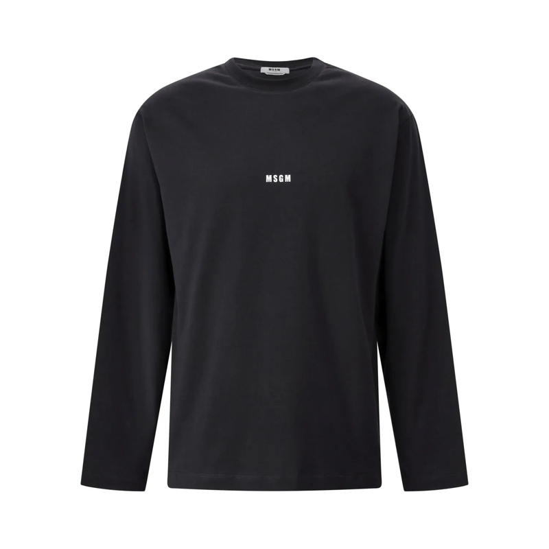 MSGM T-shirt Longsleeve mit Logo Schwarz
