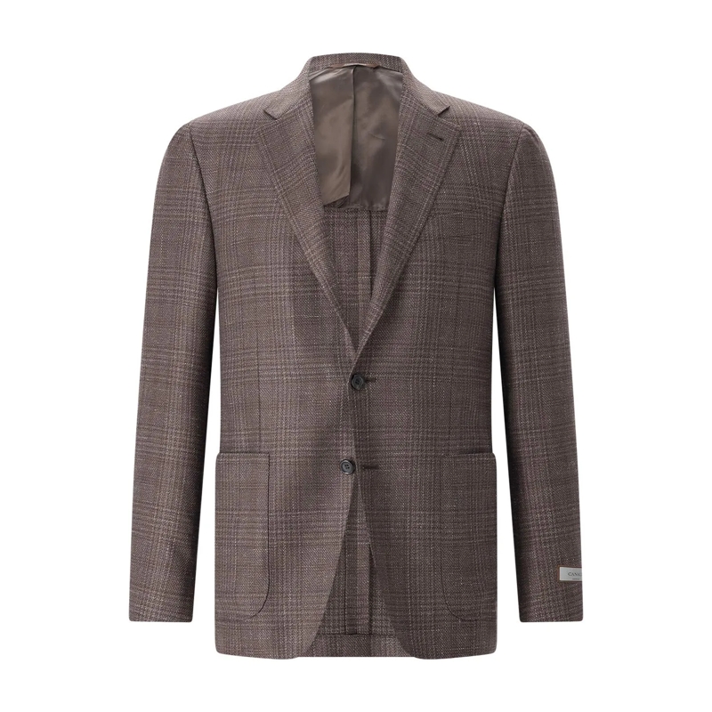 Canali Anzugjacke Kariertes Sako Kei braun