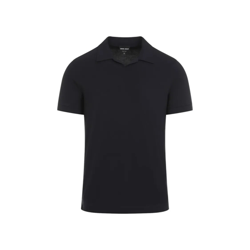 Giorgio Armani Viscose Polo Blue Polohemd