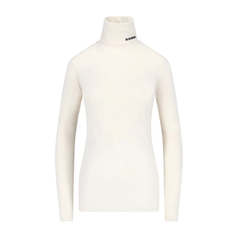 Jil Sander Top met lange mouwen Logo Turtleneck – Cream Neutrals