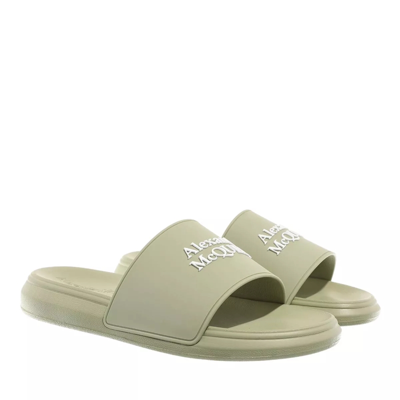 Alexander McQueen Slides Pool Slides Sage/White