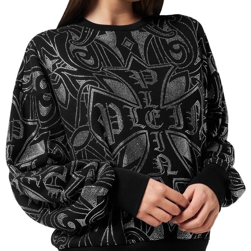 Philipp Plein Top Sweatshirt Ls Gothic Plein Verziert schwarz(Image 5)