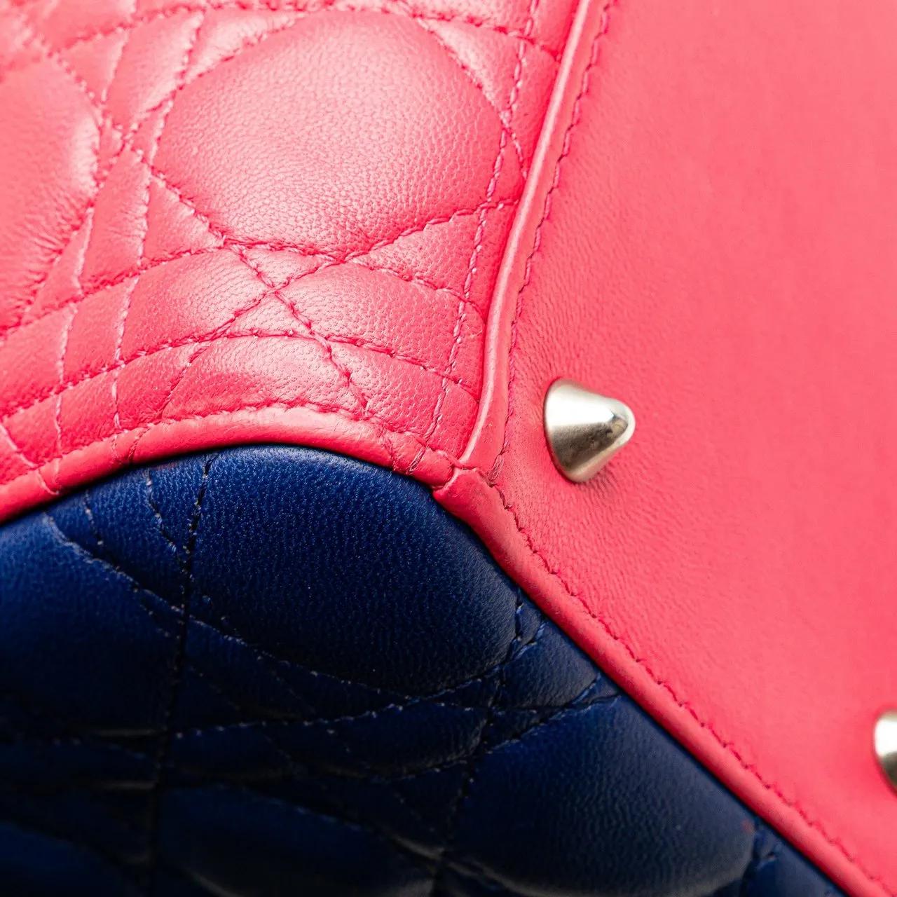 Thumbnail - Christian Dior Hobo Bags - 2013 Medium Tricolor Lambskin Cannage Lady Dior - Gr. unisize - in Gold - für Damen