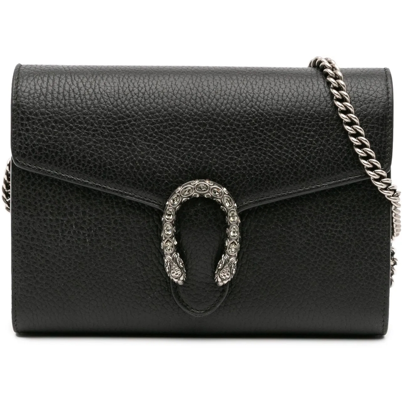 Gucci Sac à bandoulière Mini Leather Dionysus Wallet on Chain schwarz