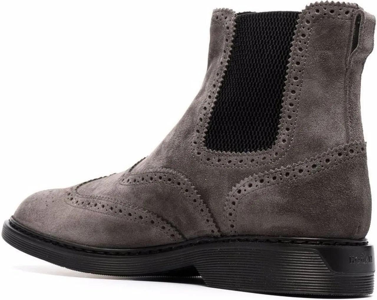 Thumbnail - Hogan Stiefel - Stivaletto Hogan con elastici in suede grigio - Gr. UK_6 - in Grau - für Damen