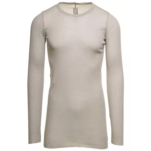Rick Owens Grey Long-Sleeve T-Shirt In Semi-Sheer Cotton Grey 