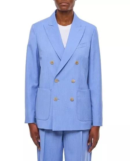 Max Mara - Double Breasted Blazer - Größe 40 - blue