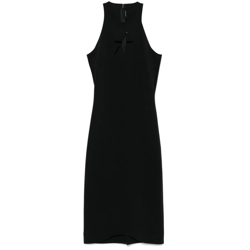 Mugler Midi-jurk Fitted Midi Dress Black