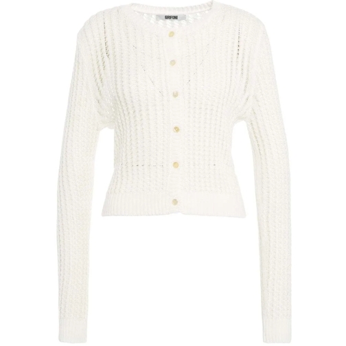 Grifoni Hauts à manches longues Open knit cardigan weiß