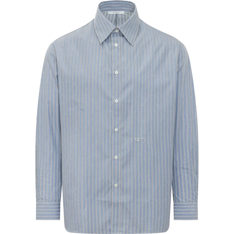 Givenchy Haut décontracté Seam Overshirt a Righe hellblau