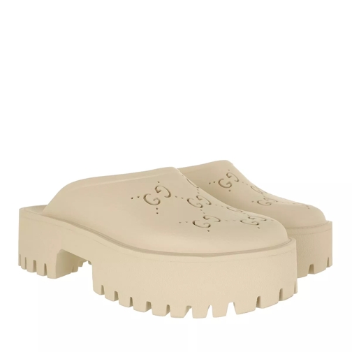 Gucci GG Platform Sandal Rubber Mystic White Slipper