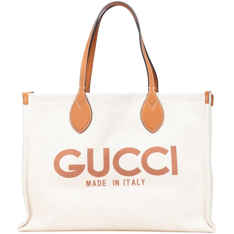 Gucci Shopper Large Canvas Logo Tote braun